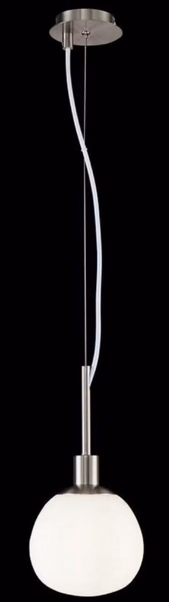 Casa Padrino lampada a sospensione argento / bianco Ø 15 x H. 30,5 cm - Lampada a sospensione moderna