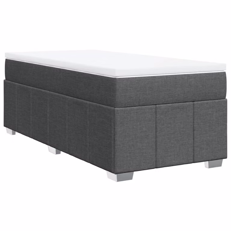 Giroletto a Molle con Materasso Grigio Scuro 90x190 cm Tessuto