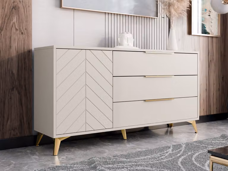 Cassettiera combinata larga XELA - beige sabbia