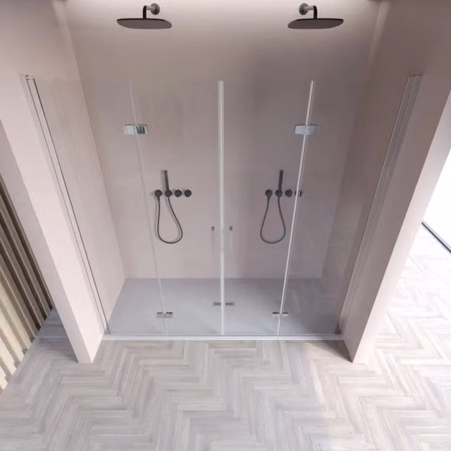 Porta doccia pieghevole ingresso centrale h195cm 6mm rea, misura 185