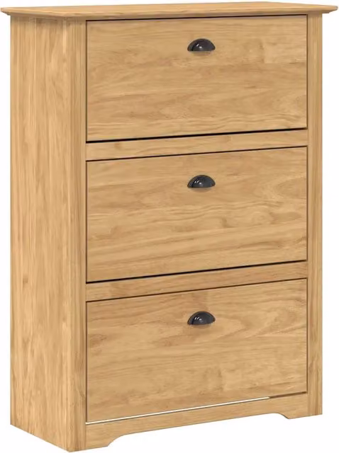 Scarpiera | Mobile per scarpe BODO Marrone miele 80 x 35 x 118 cm Legno multistrato