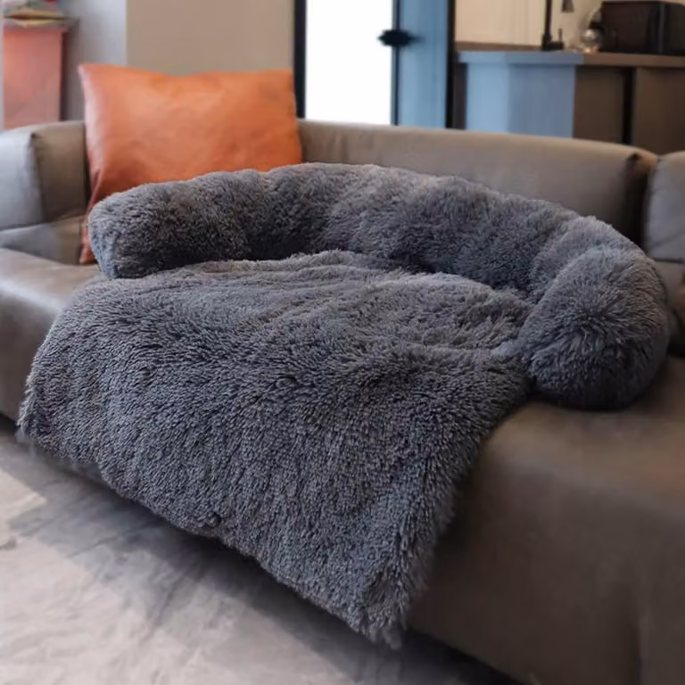 Cuccia imbottita per cani, taglia XL, 105x95x15 cm, colore grigio scuro