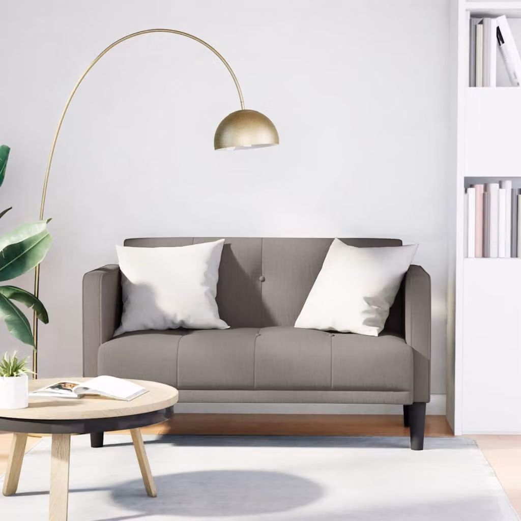 Divanetto moderno vidaXL in tessuto beige/grigio, L: 111 cm