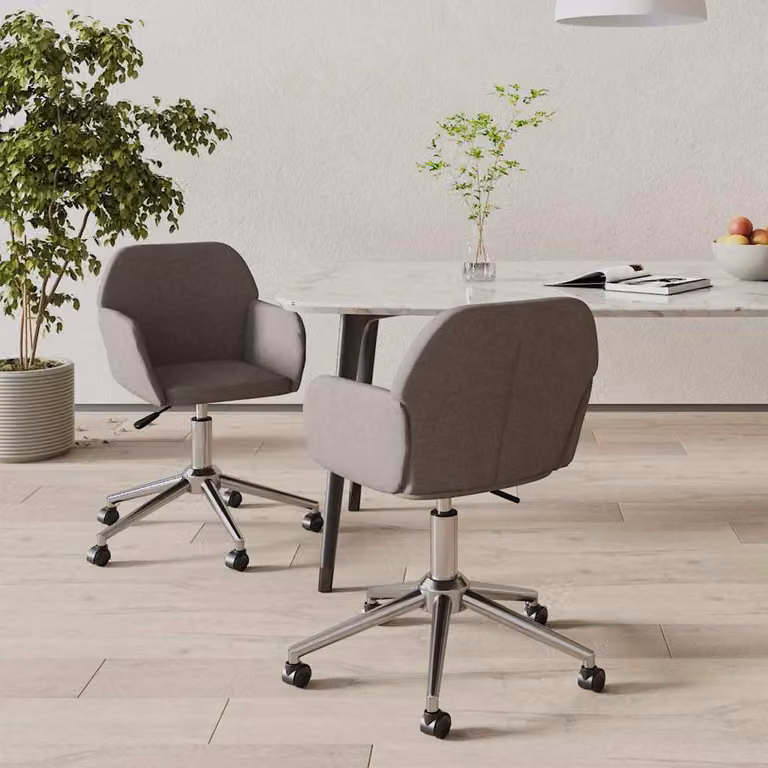 Set di 2 sedie da pranzo girevoli vidaXL in tessuto grigio con design moderno