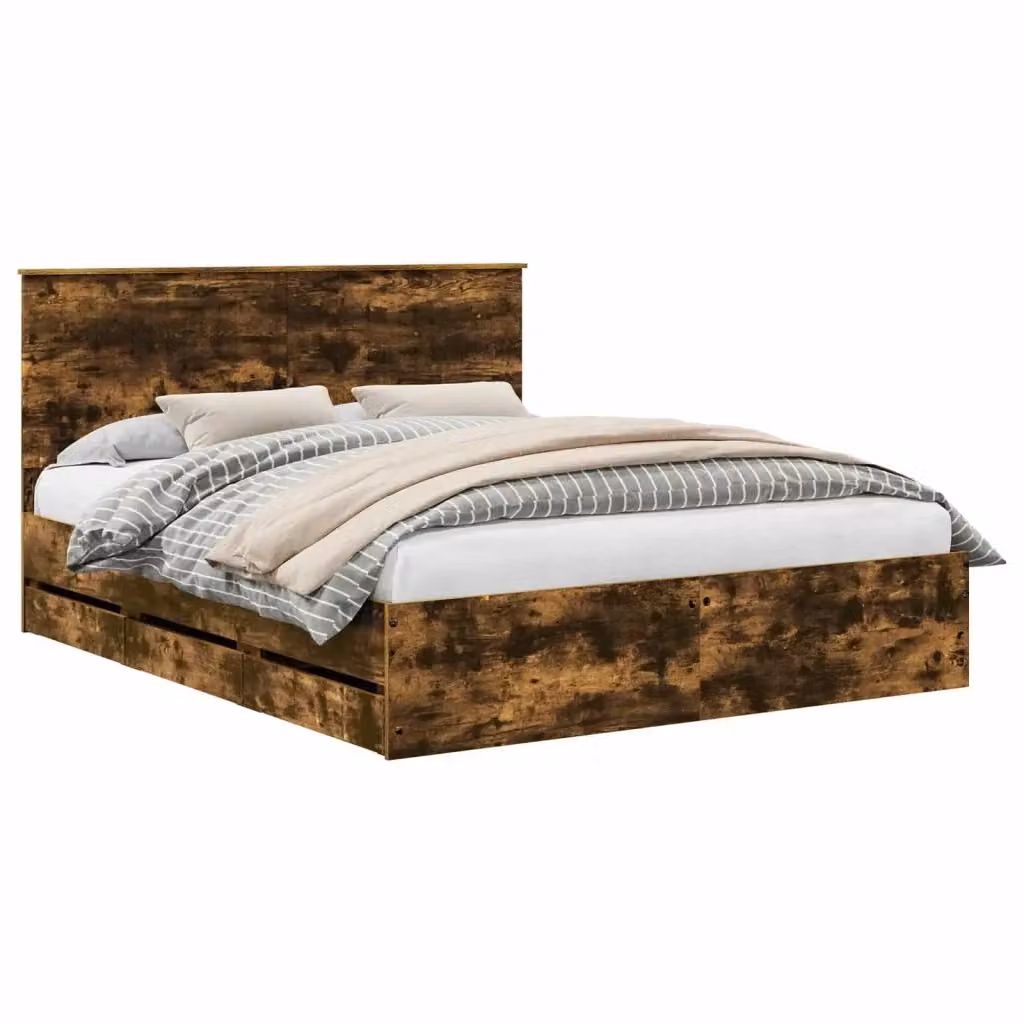 Struttura letto con cassetti vidaXL in pino massello marrone L: 120 cm, P: 200 cm, H: 210 cm – 2