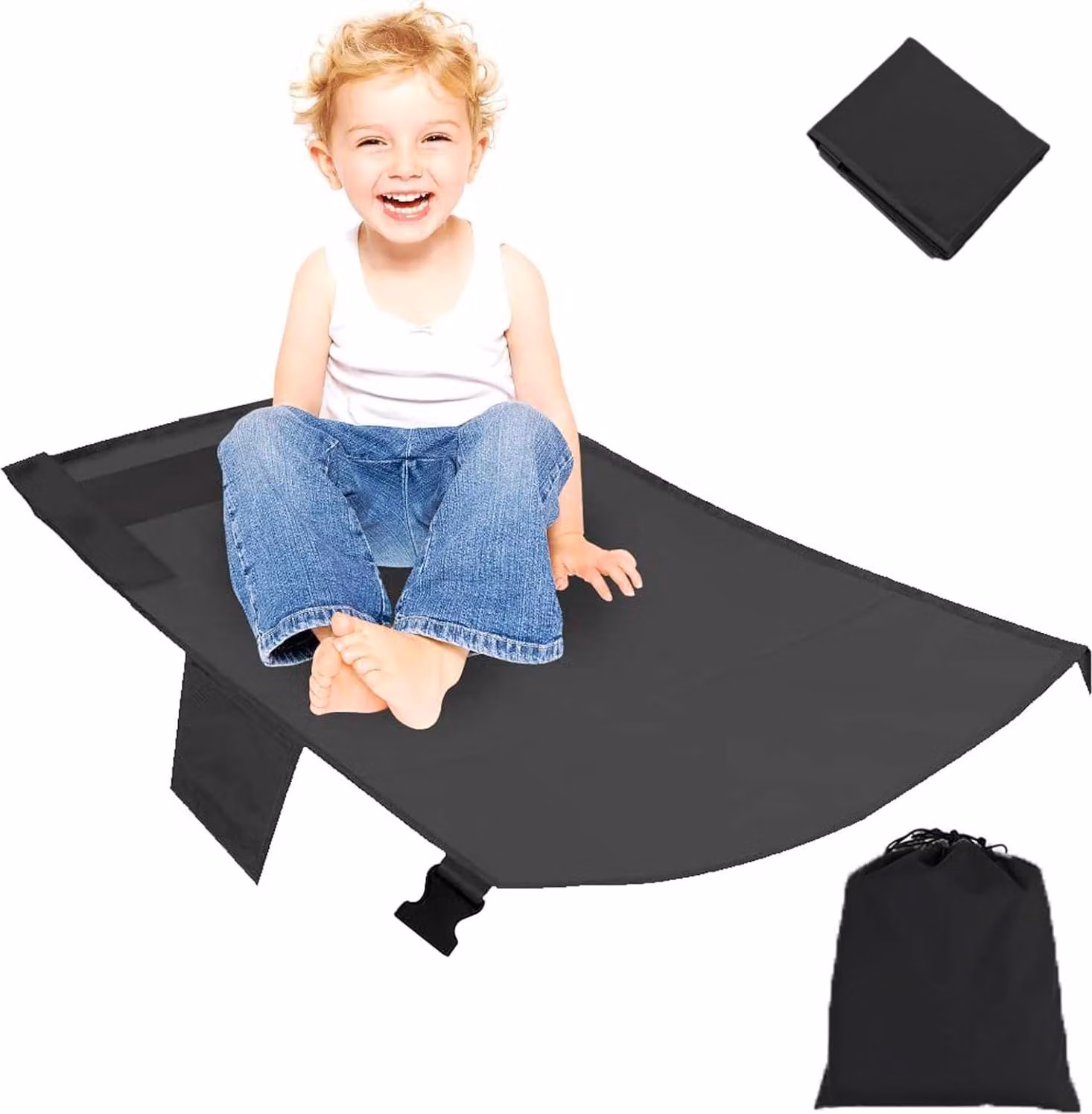 Poggiapiedi per bambini, adatti per l'uso in aereo, dimensioni 79 x 44 cm, colore grigio, tessuto Oxford, ideali per i viaggi