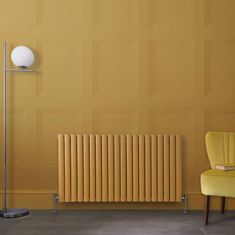 Radiatore di Design Orizzontale Giallo (Autumn Giallo) - 635mm x 1180mm - Pannello Doppio  - Revive