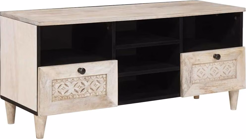 Mobile TV con cassetto Bianco Sbiancato 100 x 33 x 46 cm