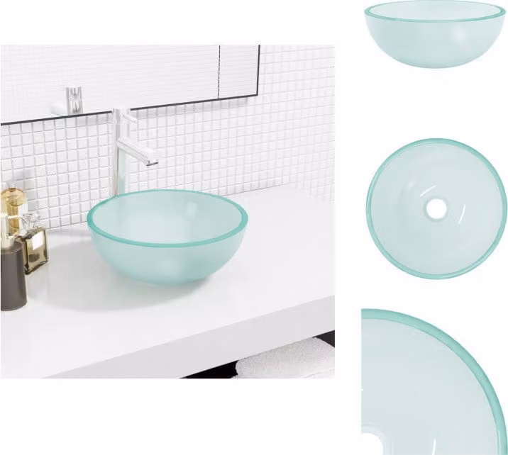 vidaXL Lavabo in vetro temperato 30x12 cm opaco - Lavabo da bagno