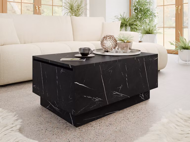 Tavolino 90x60 cm NORAN - marmo nero