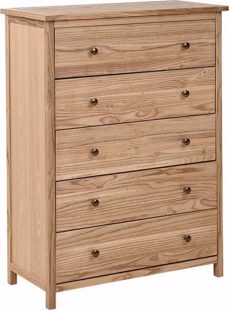 Credenza Beliani in legno di frassino stile rustico color beige e marrone per camera da letto