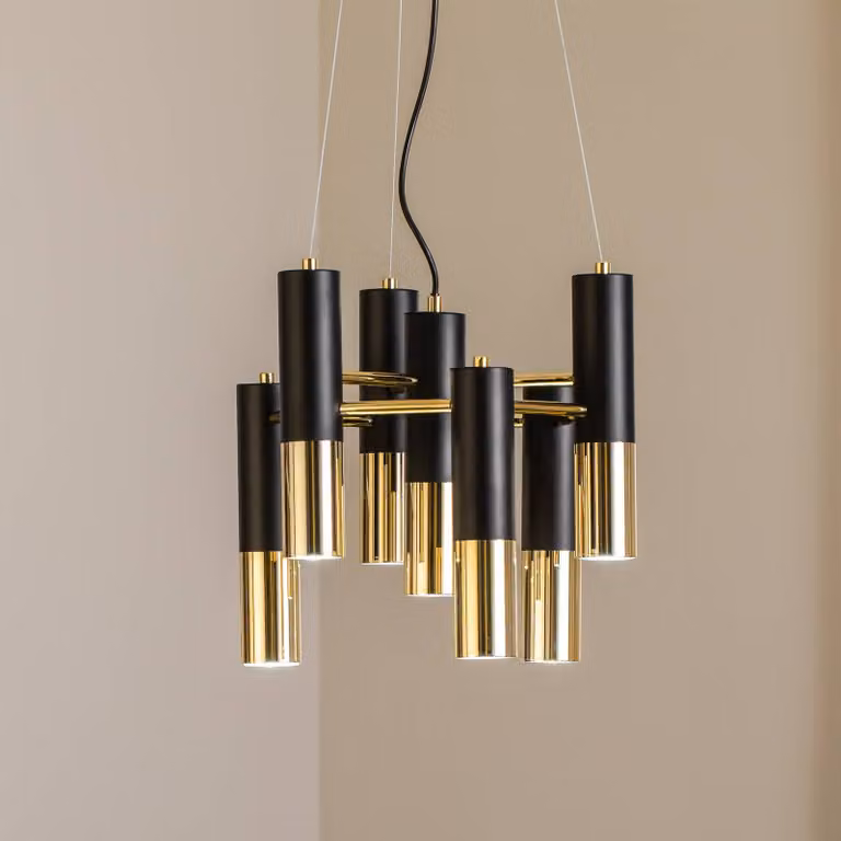 Lampada a sospensione Orino Domiluce, dimmerabile, Ottone / Oro, Soggiorno / Sala da pranzo, Metallo, Moderno, Lampada a sospensione