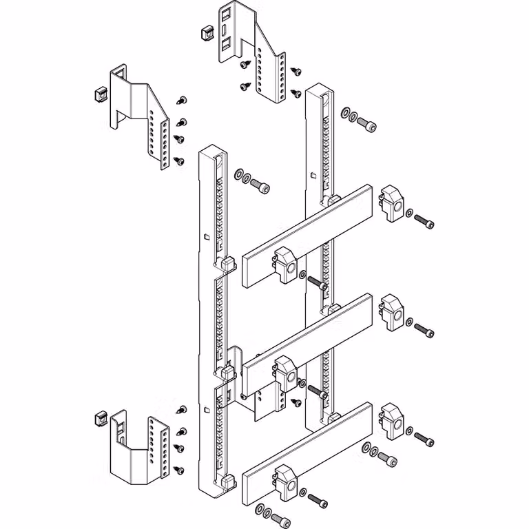 Modulo barra collettrice ABN profondo 1FB/5RE 185 mm con CU 50x10 mm, a 3 poli, EBM 150 mm MTSC15983