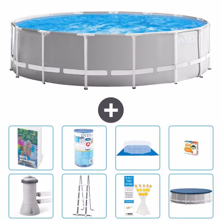 Struttura per piscina a forma di prisma - 457x122 cm - composta da 7 elementi - modello S541