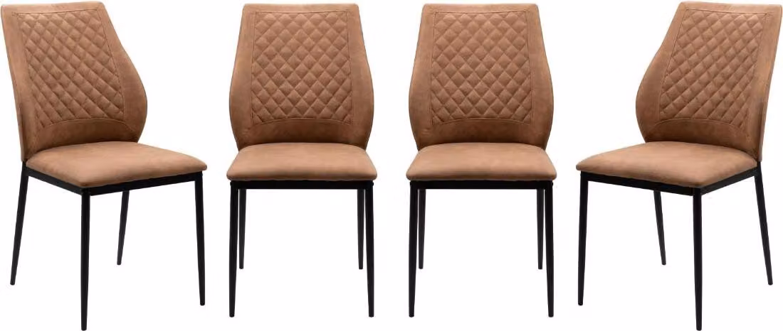 Calicosy - Set di 4 sedie in tessuto con struttura in metallo H90 cm - SAELA
