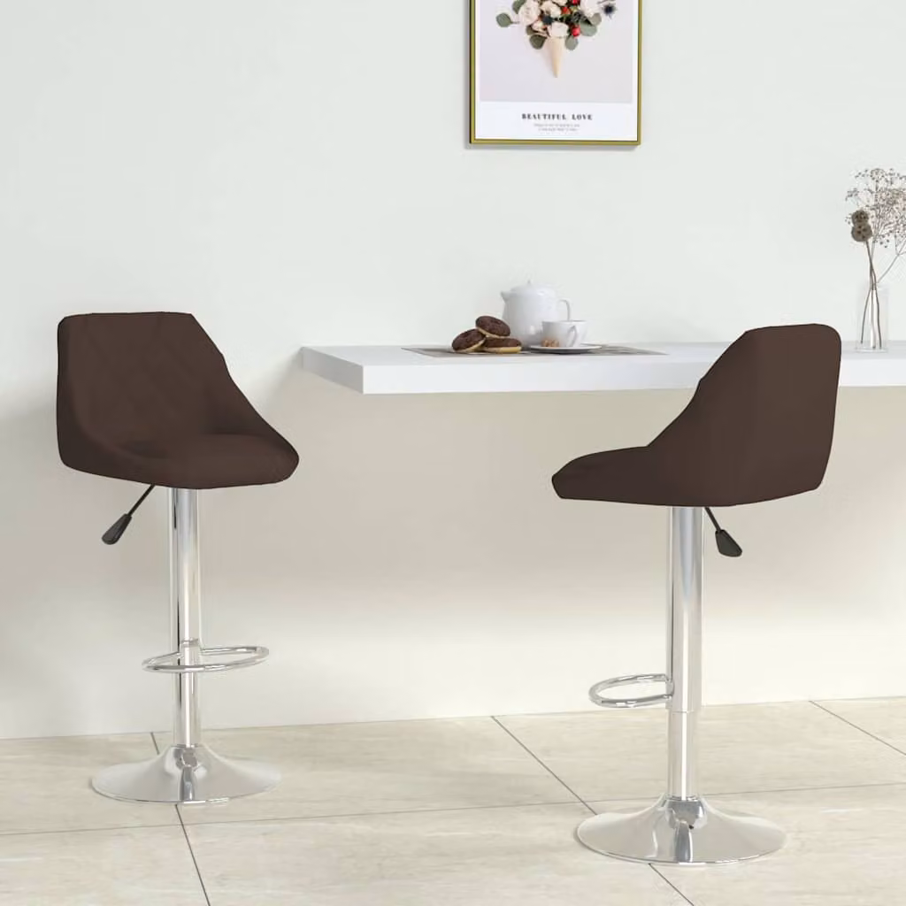 Set di 2 sgabelli da bar vidaXL in similpelle marrone con seduta girevole a 360 gradi – 1