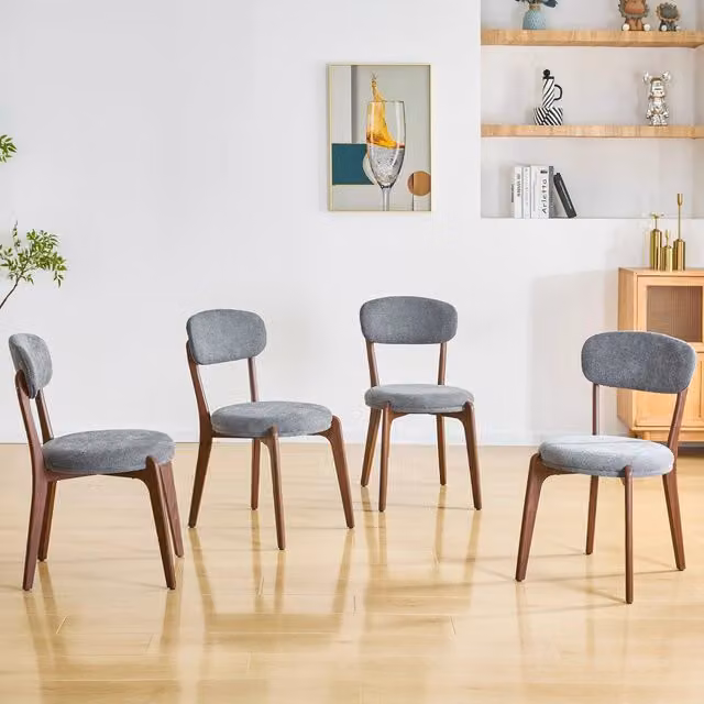 Set di 2 sedie da pranzo in lino con struttura in metallo portata 120 kg 84 × 55;5 × 48;5 cm