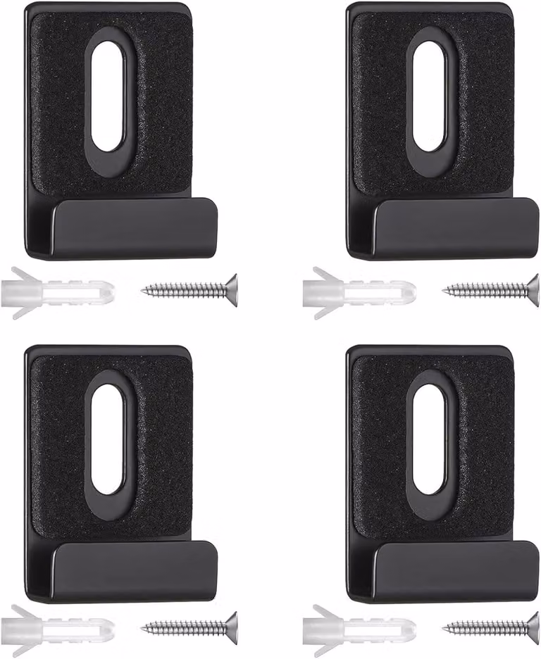 Set di specchietti, composto da 4 pezzi, colore nero, metallo, dimensioni 35x25 mm, per montaggio a parete