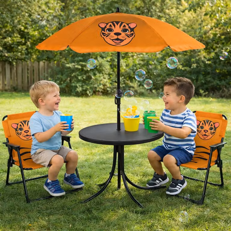 set di mobili da campeggio per bambini da 4 pezzi Sedia da campeggio Tiger tavolo ombrellone