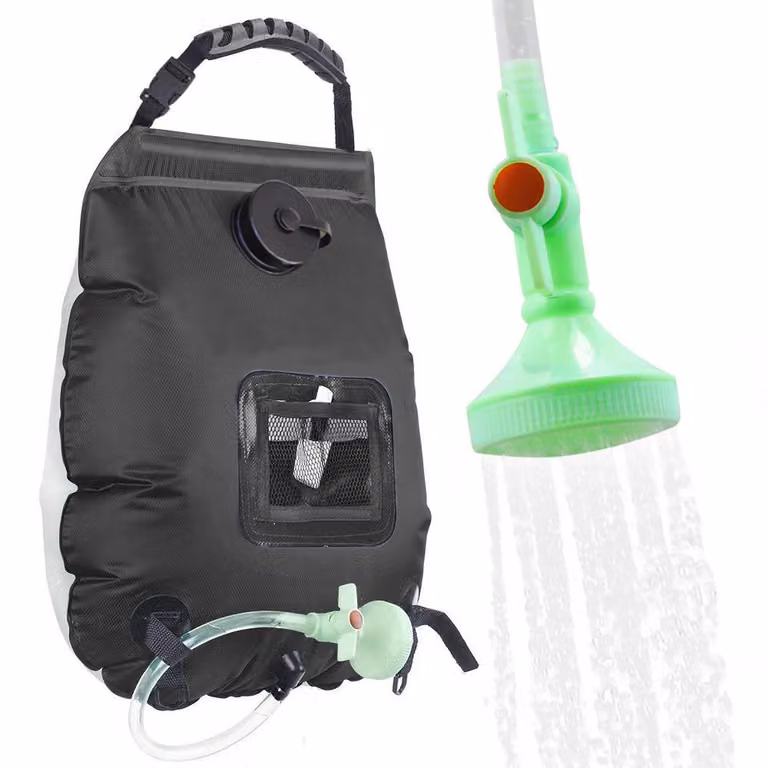Zimilo 20L Doccia solare da campeggio, sacca doccia portatile per esterni, doccia solare con indicatore di temperatura, sacca solare pieghevole da viaggio, verde