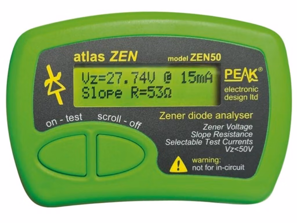 Tester per diodi Zener di picco per componenti elettronici, strumento di misura per tensioni di rottura fino a 50 V,