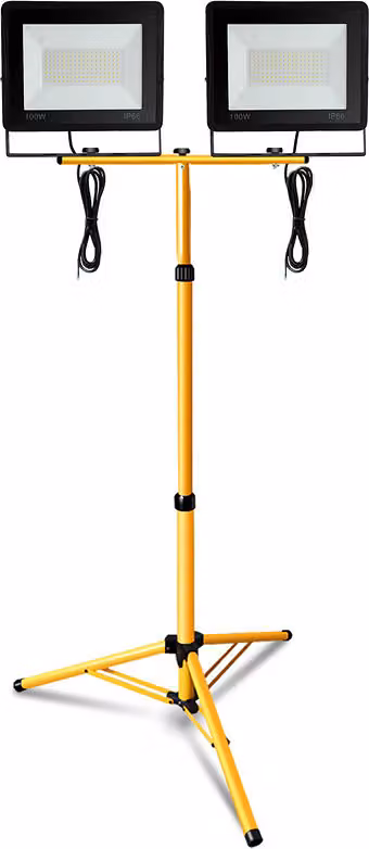 Jayseuw Faro da cantiere a LED 2x 100W Faro a LED con treppiede Faro da esterno IP85 Faro impermeabile Luce da lavoro Bianco freddo
