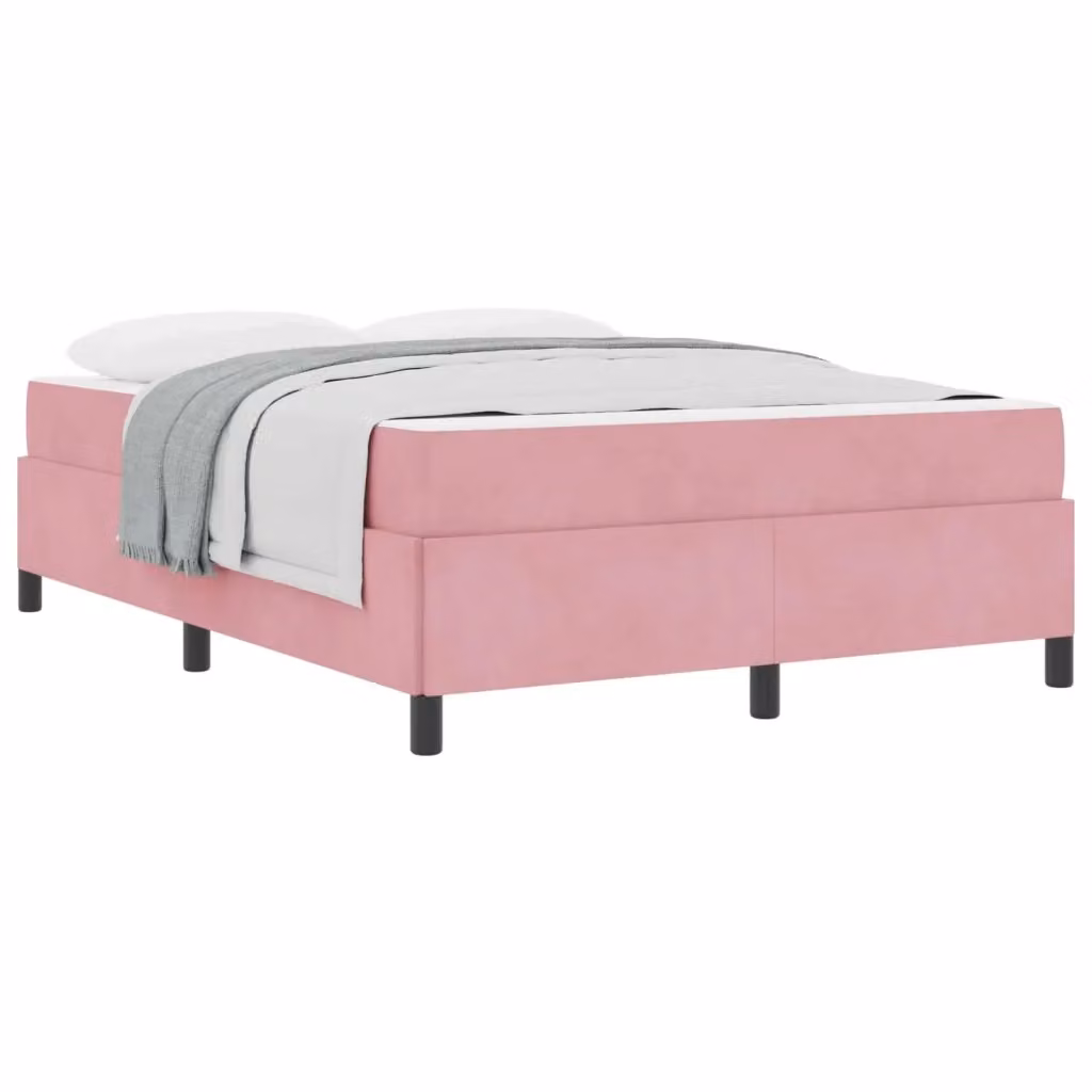 Struttura del letto vidaXL in tessuto rosa con materasso L 140 x P 200 x H 203 cm – 2
