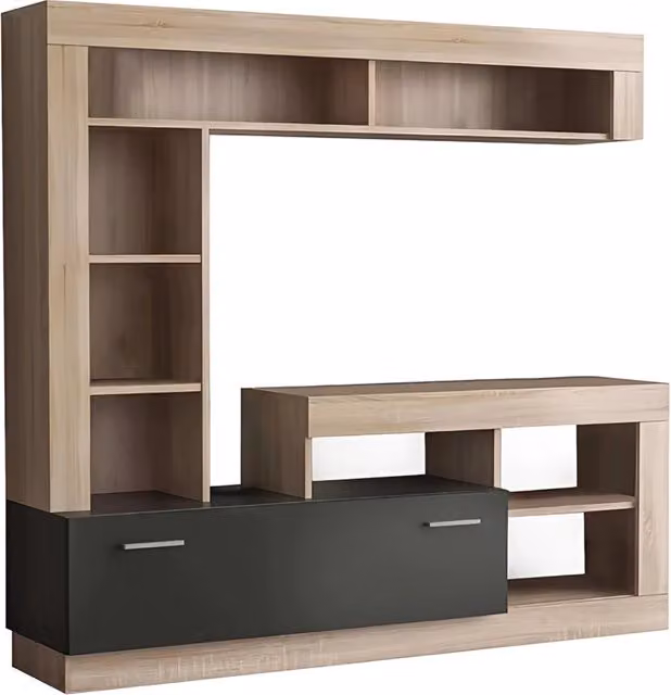 Mobile TV Parete Attrezzata Living Lea 170x42x170 cm - Natural Wood Antracite