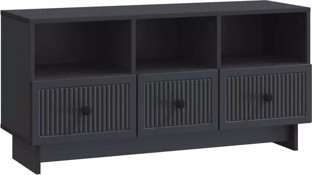 Mobile TV moderno DESIGN IN nero in legno MDF per soggiorno L: 102 cm, P: 34,5 cm, H: 50 cm