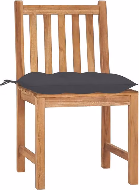 Sedie da Giardino 4 pz con Cuscini in Legno Massello di Teak 3073103