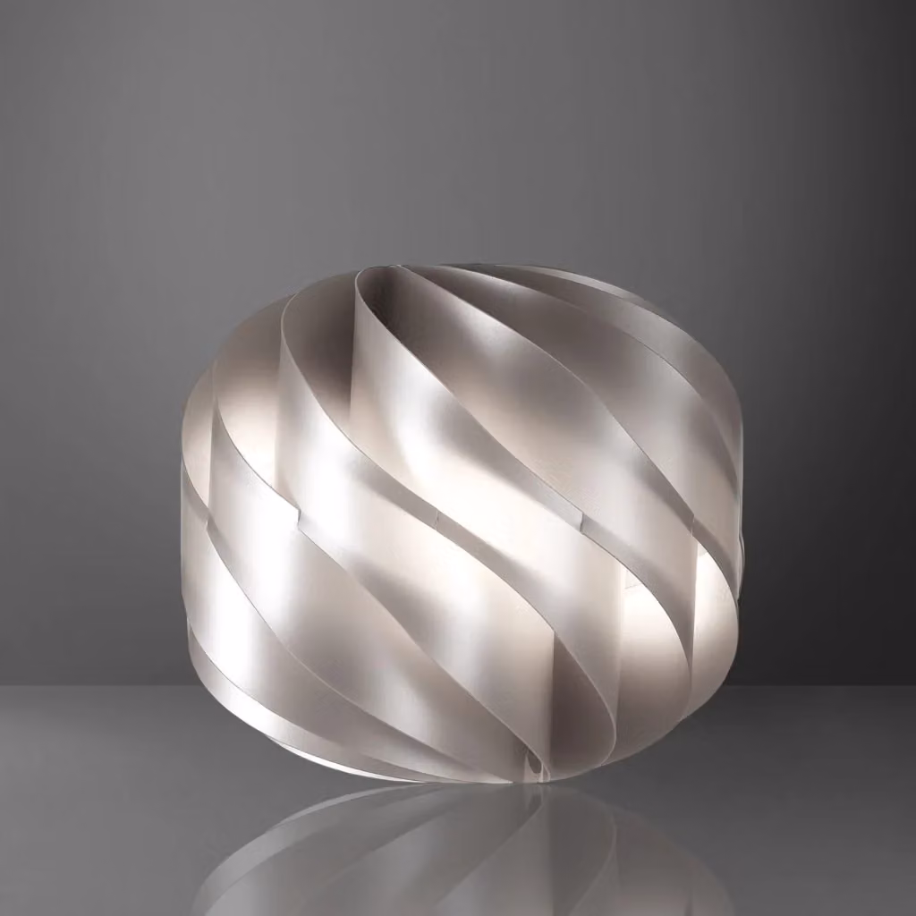 Lampada da Tavolo IPERBRIKO Silver in Metallo con Lampadina Sostituibile E27, H 38 cm x L 40 cm – 2