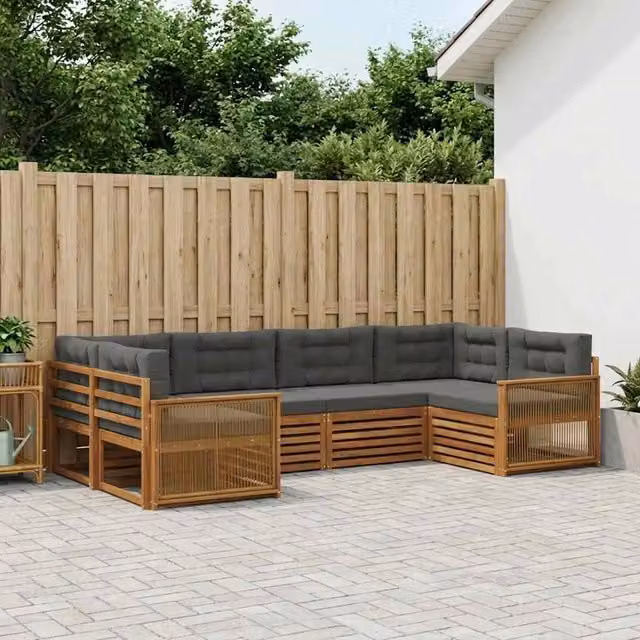 Set di divani da esterno 6 pz Naturale e Antracite 3383780