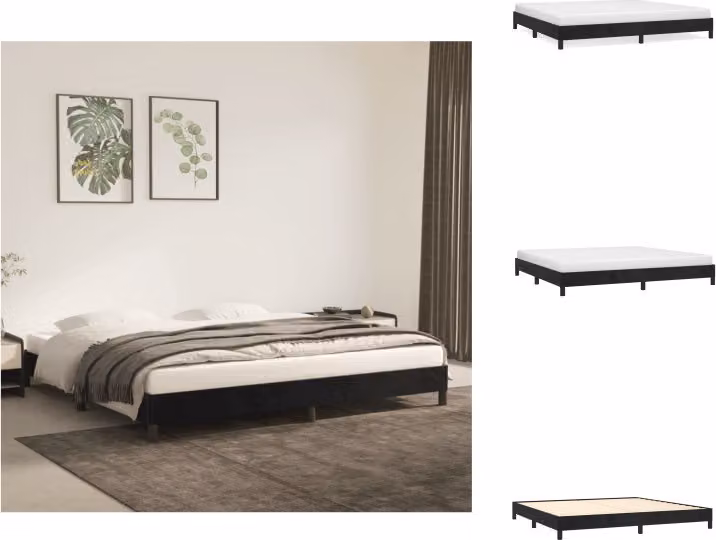 vidaXL Struttura letto nera 200x200 cm in velluto - Letti e strutture letto