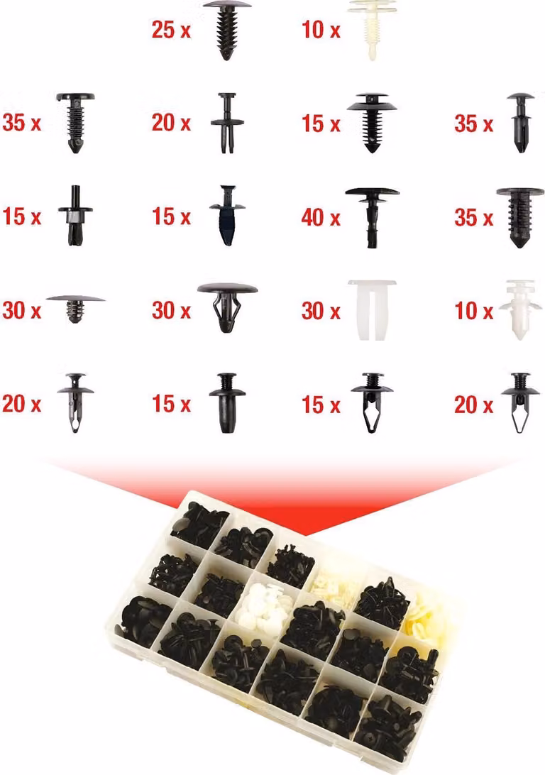 KS Tools Set di clip di fissaggio per Ford, 415 pezzi