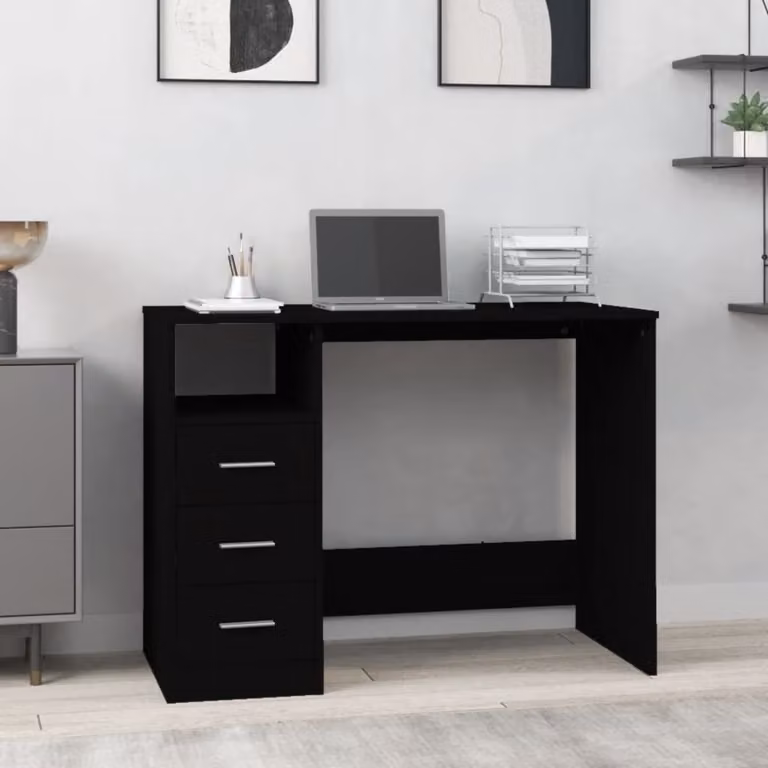 Maison Exclusive - Scrivania con cassetti Nero 102x50x76 cm Materiale ligneo
