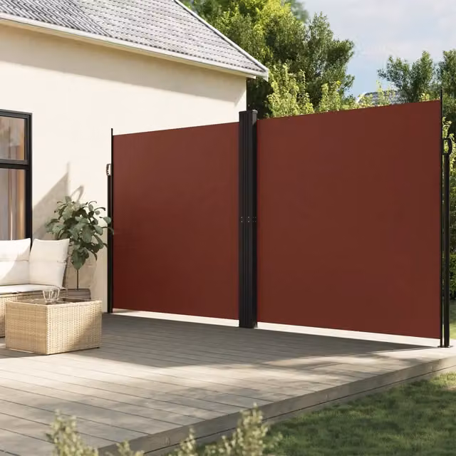 Tenda da Sole Laterale Retrattile-Tenda parasole per balcone per giardino Marrone 200x1200 cm 749701