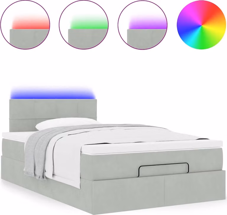 Struttura Letto Pouf con Materasso 120x200 cm Velluto