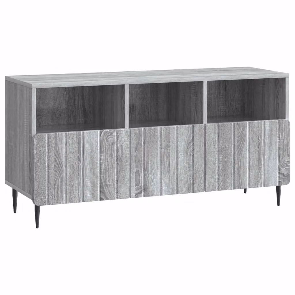Mobile TV moderno in legno ingegnerizzato grigio, L 102 x P 34,5 x H 50 cm – 2