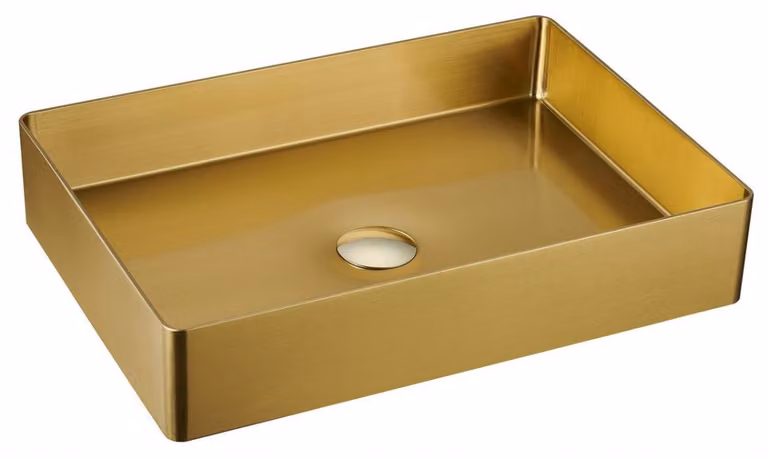 Sapho Aurum - Lavabo 500x350 mm, senza sfioratore, oro opaco AU203