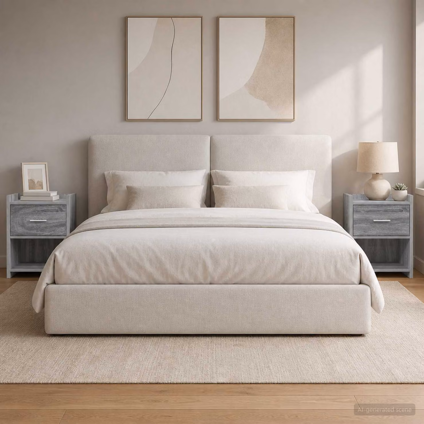 Set di 2 comodini moderni vidaXL in colore grigio, L 40 cm x P 30 cm x H 60 cm