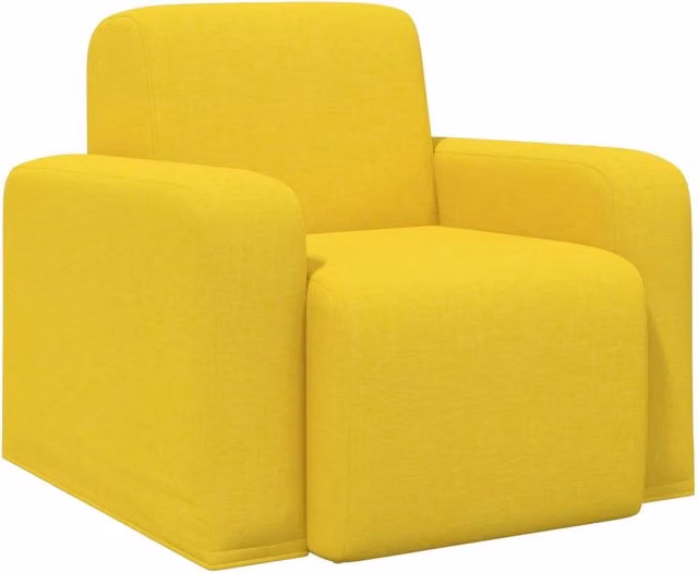 Poltrona-Divano Sedia Giallo Chiaro Tessuto 888366