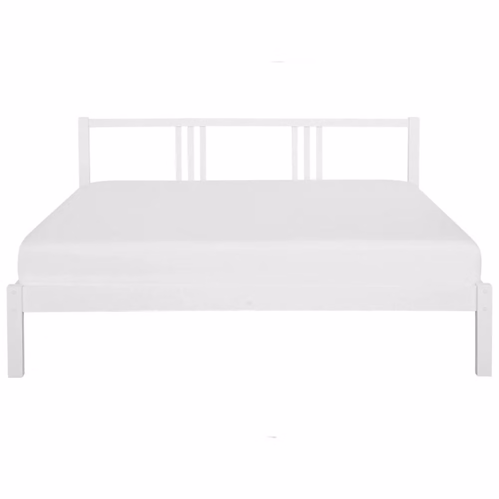 Letto Beliani in Legno di Pino Bianco Laccato con Rete a Doghe Cambrate L/P: 180 x 200 cm – 2