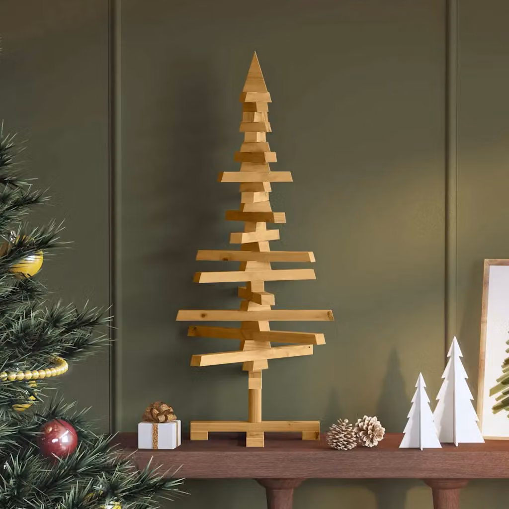 Albero di Natale in legno massello di pino KOTKA vidaXL, colore marrone