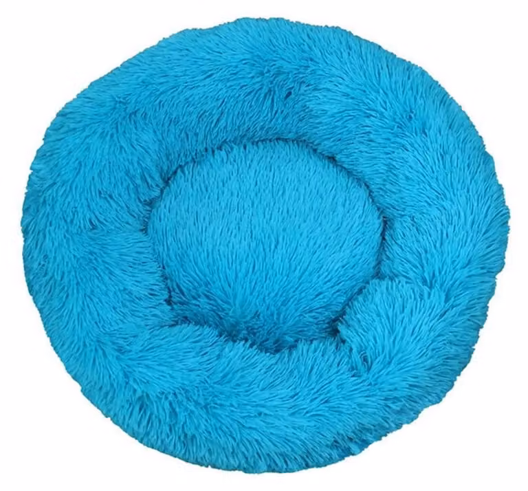 Cuccia per cani, cuccia per gatti, morbida, rotonda, in peluche, 80 cm, blu
