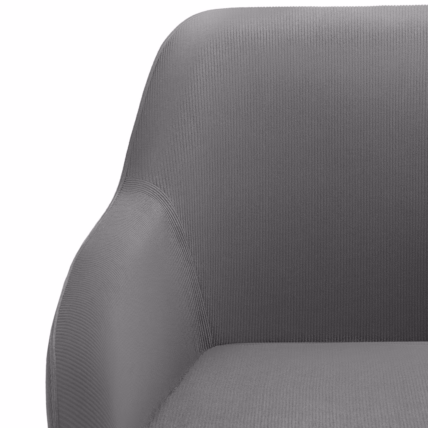 Sedia Marilyn TecTake in velluto a coste con braccioli, grigio e oro – 1