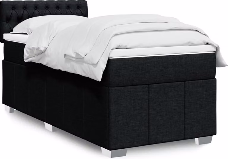 Maison Exclusive - Letto boxspring con materasso nero 90x200 cm Tessuto