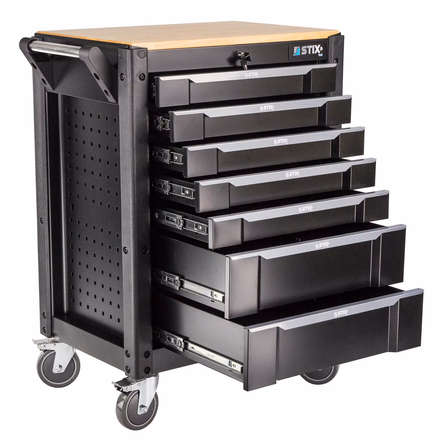 Armadio da officina STIX, carrello portautensili, 7 cassetti, rotelle con freno, UltimatePro C7