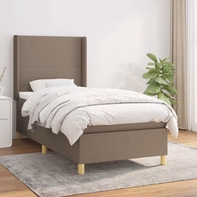 Letto Ibrido vidaXL con Struttura in Legno di Larice e Materasso in Tessuto, Colore Beige, Bianco e Marrone, L/P/H: 200 x 100 x 40 cm – 1