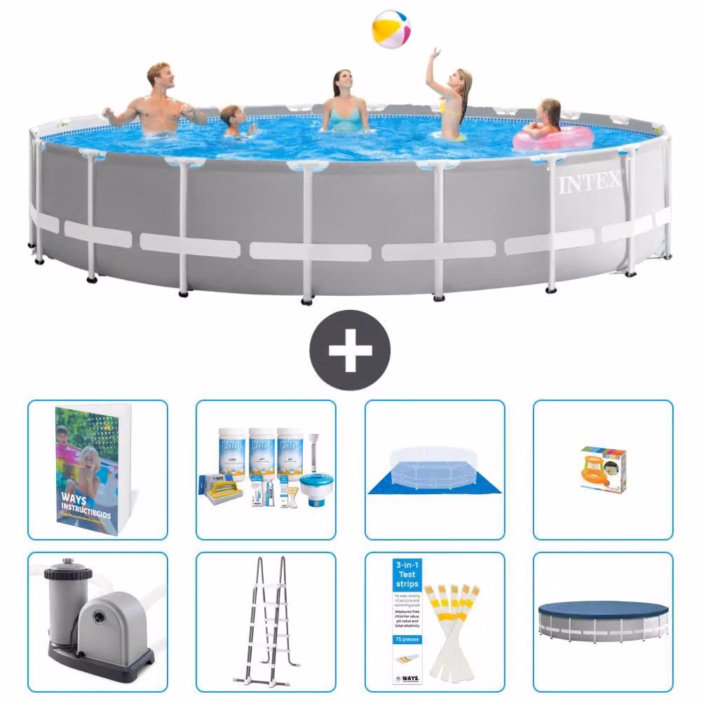 Struttura per piscina a forma di prisma - 610x132 cm - composta da 7 elementi - modello S548