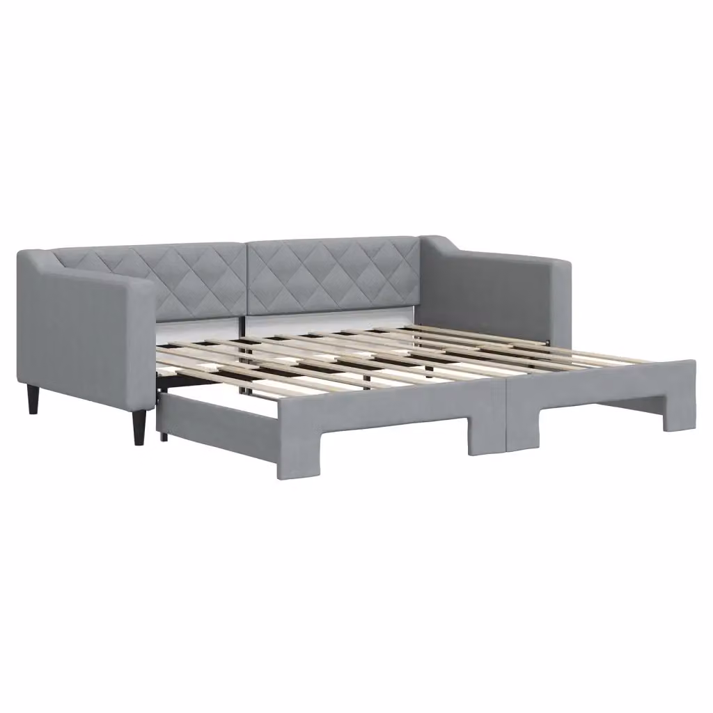 Divano Letto con Letto Estraibile vidaXL Grigio con Struttura in Legno e Metallo e Rivestimento in Tessuto 90x190 cm – 2